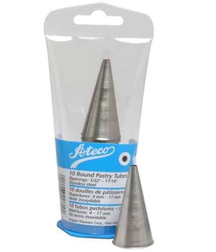 Ateco 809 Round Pastry Tubes, 10 Piece