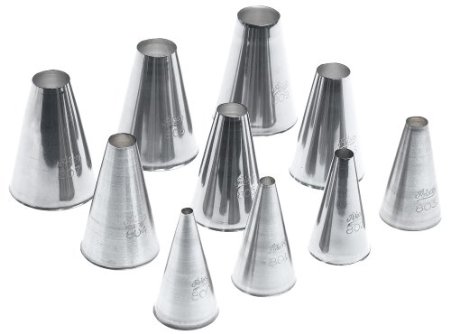 Ateco 809 Round Pastry Tubes, 10 Piece