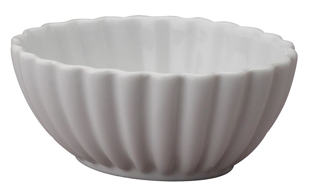 HIC 98029 Porcelain Scalloped Parfait Dish, 4" x 5", 8 Oz