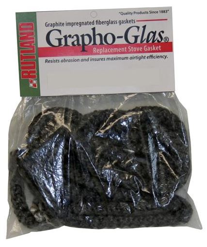 Rutland Grapho-Glas 92W Fiberglass Stove Gasket, 3/4" x 84" Rope, Black