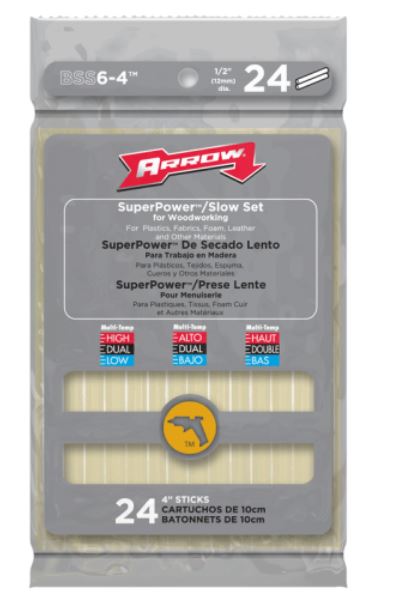 Arrow Fastener BSS6-4 Superpower Slow Set Glue Sticks, 4"