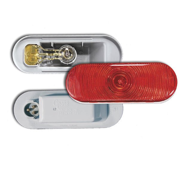 Grote 83988 60-Series Male Pin Oval Sealed Stop/Turn/Tail Lamp, Red