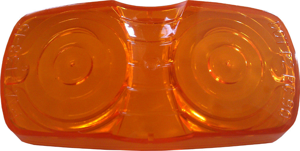 Peterson 80876-2 Rectangular 2-Bulb Lamp Replacement Lens, Amber