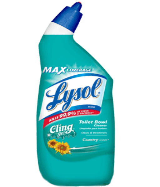Lysol 1920076878 Cling Gel Toilet Bowl Cleaner, Country Scent, 24 Oz.