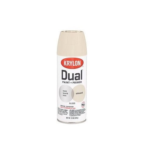 Krylon K08802000 Dual Paint & Primer One Spray Paint, 12 Oz, Almond