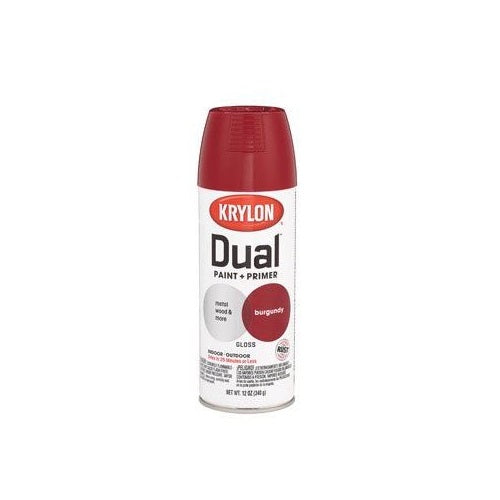 Krylon K08804000 Dual Paint & Primer One Spray Paint, 12 Oz, Burgundy
