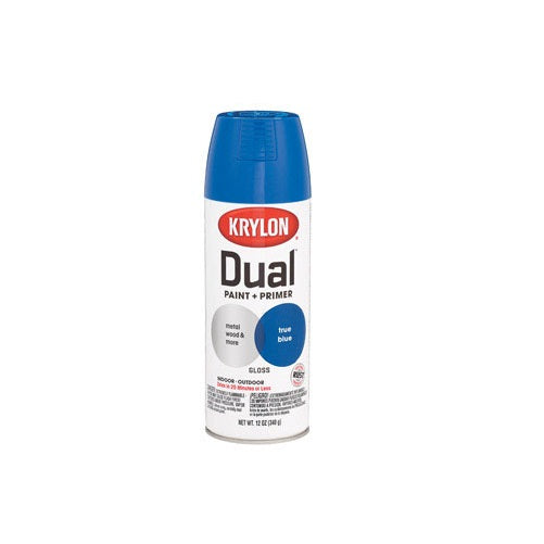 Krylon K08820000 Dual Paint & Primer One Spray Paint, 12 Oz, True Blue