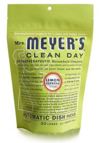 Mrs Meyers Clean Day 14264 Automatic Dishwasher Packs, Lemon Verbena, 20 Count.