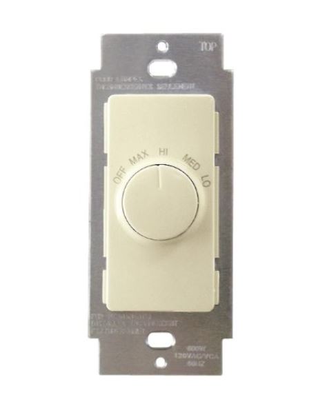 Leviton R21-RTF01-10I Decora Style Rotary Fan Speed Control, 1.5 Amp