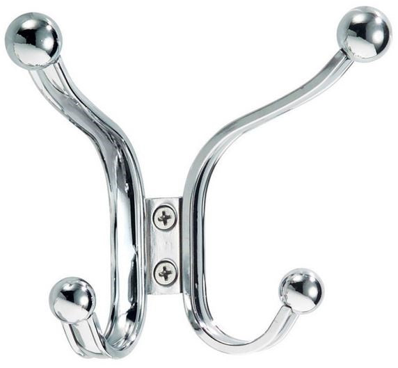 InterDesign 53570 York Lyra Wall Mount Quad Hook, Chrome