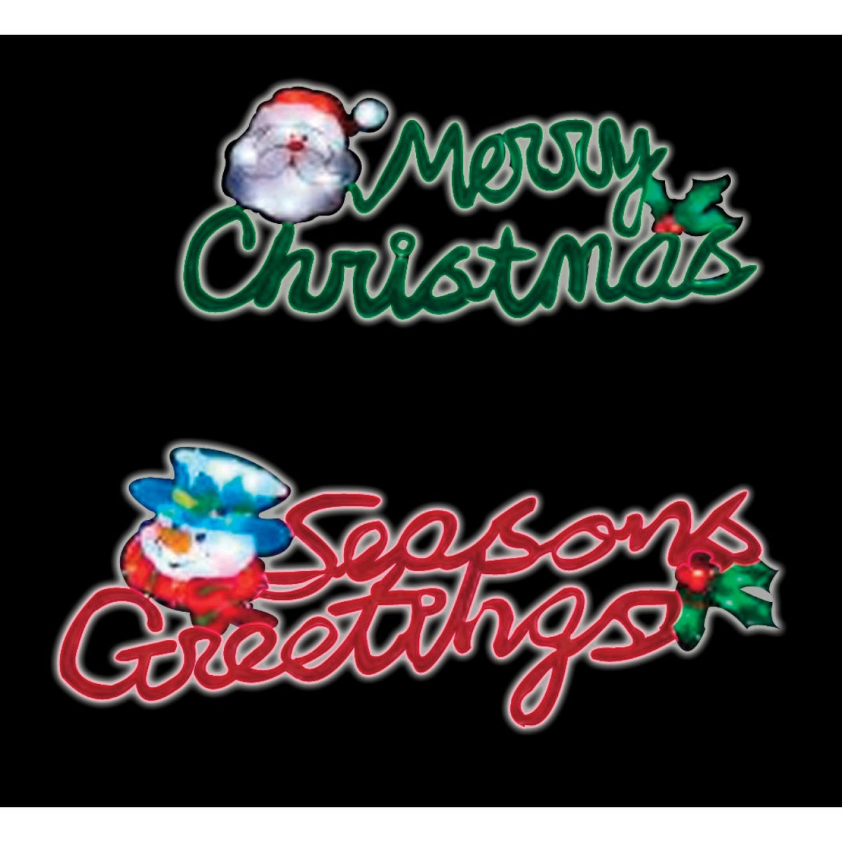 Celebrations Indoor/Outdoor Holiday Signage Rope Light, 19" x 36", Red & Green Lights
