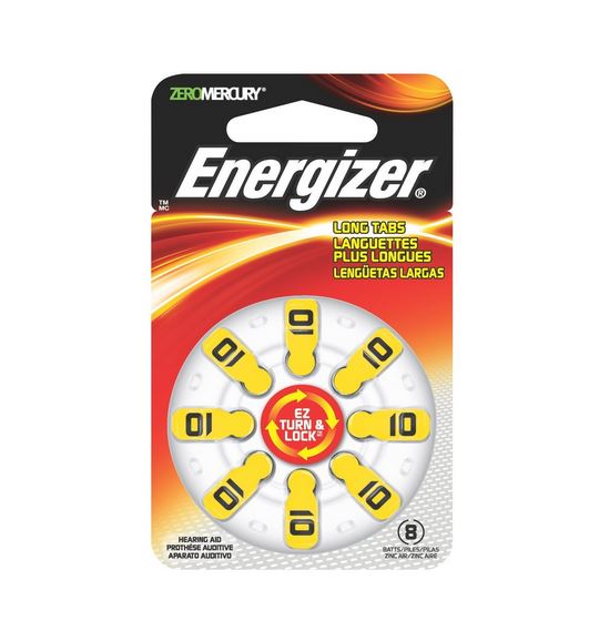Energizer AZ10DP-8 Hearing Aid Battery, 1.4 Volt