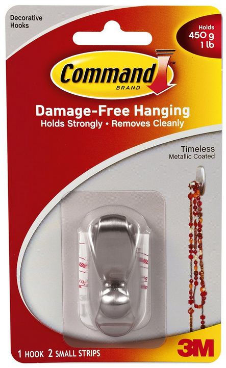 Command 17062BN Timeless Hook, Brushed Nickel