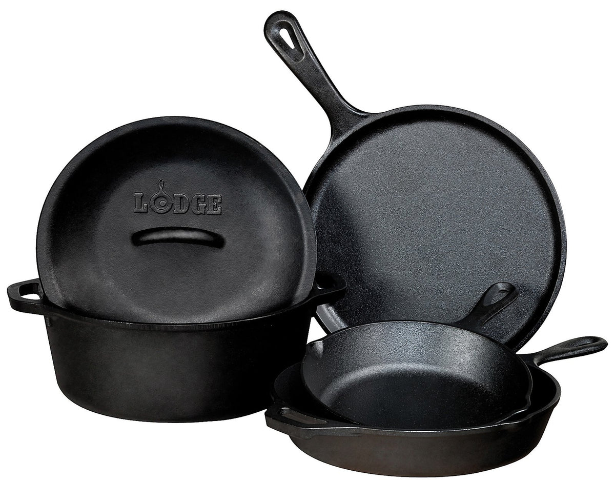 Lodge L5HS3 5-Piece Cast Iron Cookware Set