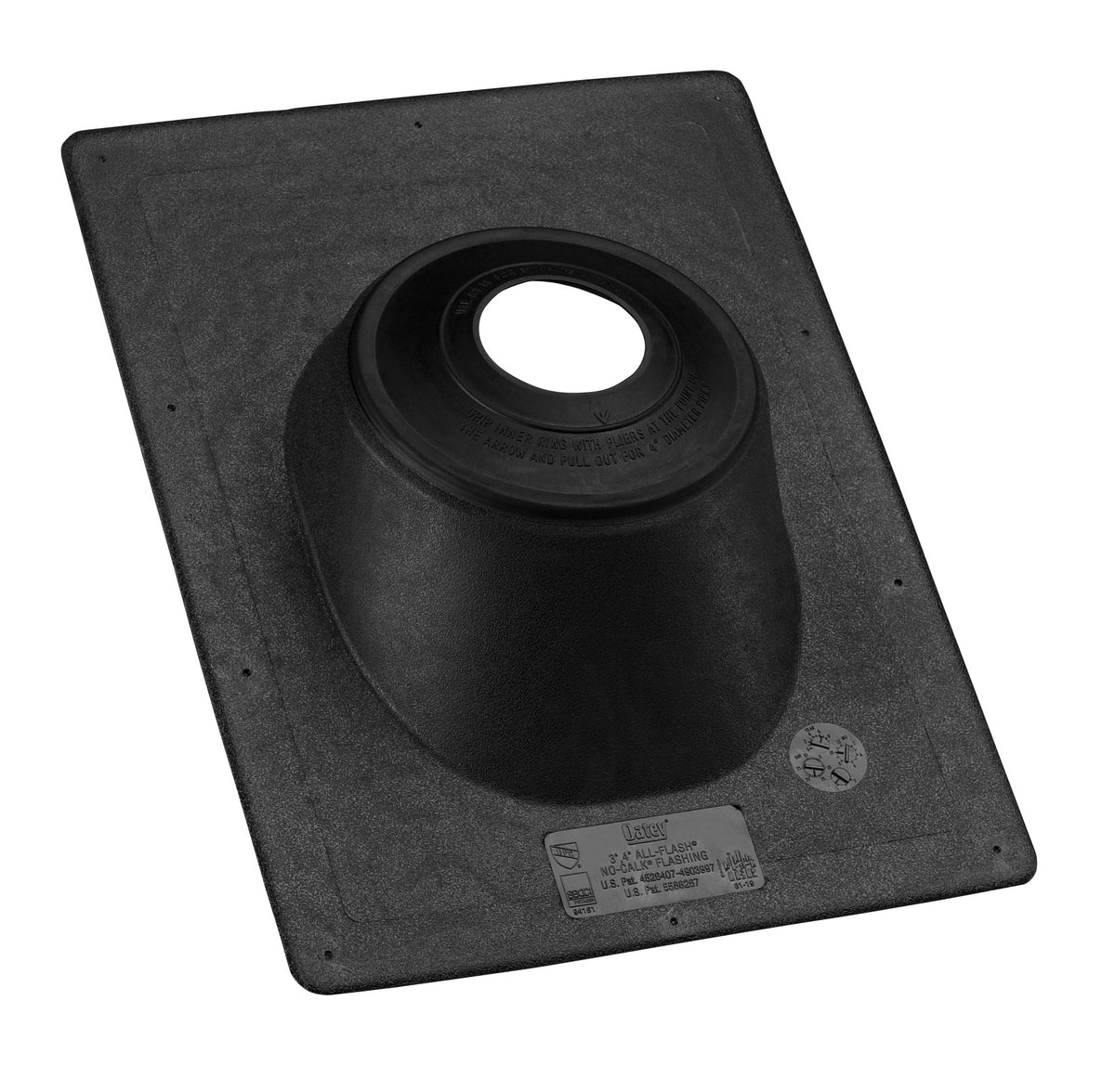 Oatey 11919 All-Flash Roof Flashing, 1.5"-3", Thermoplastic