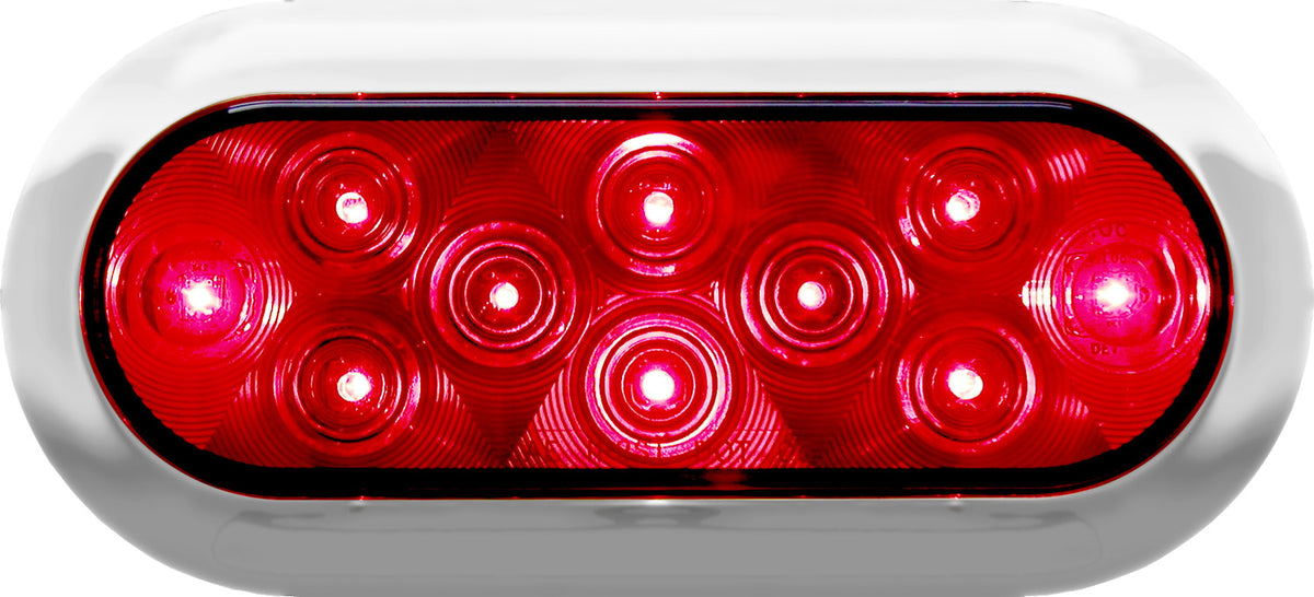 Piranha V423XR-4 10-LED Oval Stop/Turn/Tail Light Kit, 9-16 V, Red
