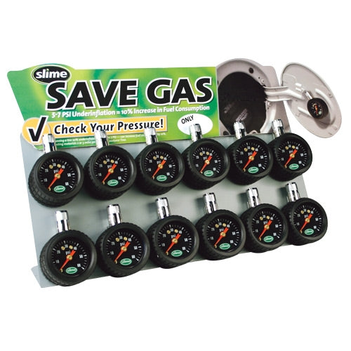 Slime 20055 Magnetic Dial Tire Gauge Counter Display, 60 psi