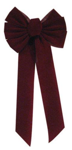 Holiday Trims 6577ACE Velvet Bow Burgundy, 10"