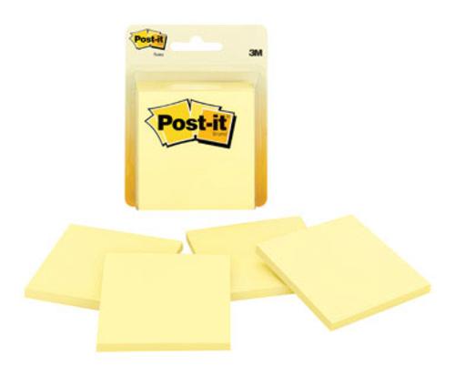 Post-It 5400 Original Note Pad 3"x3", Canary Yellow