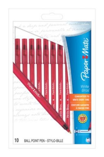 Paper Mate 9323464 Write Bros. Stick Medium Pens, Red