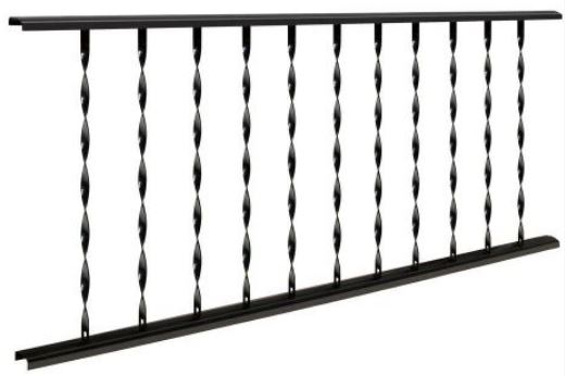 LL Building TR475 Traditional Twisted Ornamental Iron Railing, 4'