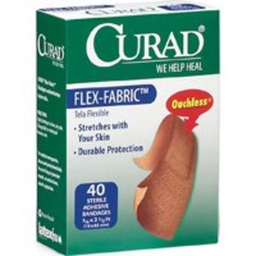 Curad Ouchless Flexible Fabric Sterile Bandages, 3/4" x 2-1/2"