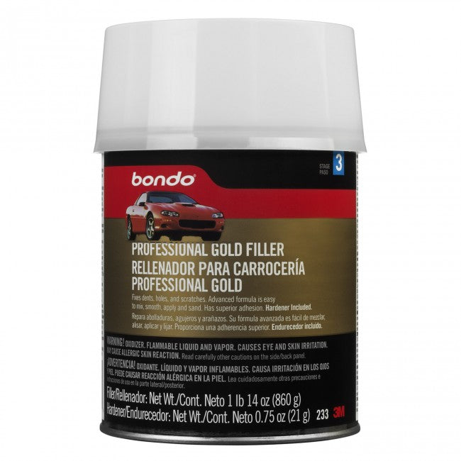 Bondo 233 Professional Gold Auto Body Filler, 1 Quarts