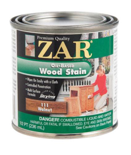 Zar 11106 Wood Stain Oil Base Interior Walnut, 1/2 Pt