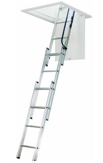 Werner AA1510B Folding Compact Attic Ladder, 7 ft to 9 ft 10 in