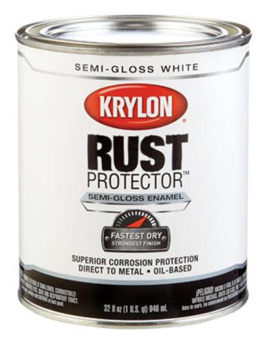 Krylon K06921300 Rust Protector Paint, 1 Quart, Semi-Gloss white