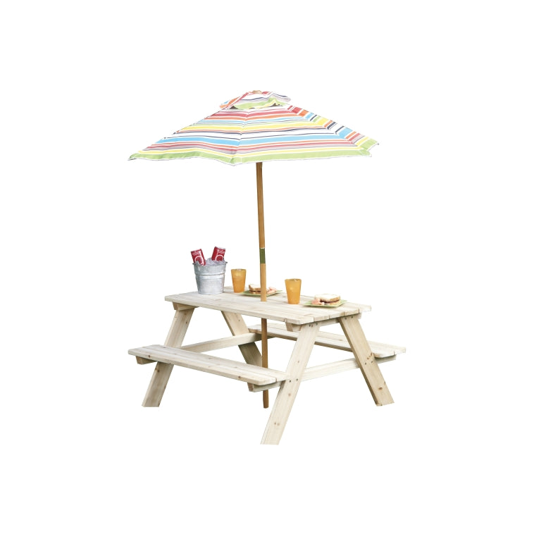 Living Accents TBC4000000010 Kids Picnic Table With Beach Umbrella