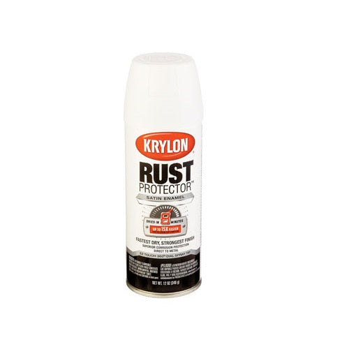 Krylon K06902300 Rust Protector Spray Paint, 12 Oz, Satin White