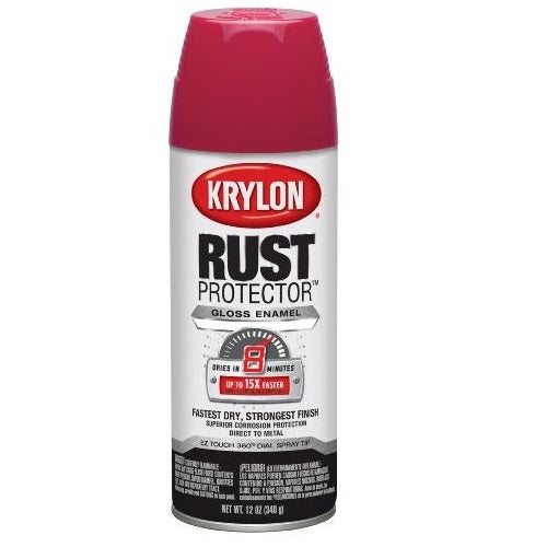 Krylon 69006 Rust Protector Spray Paint, 12 Oz, Classic Red