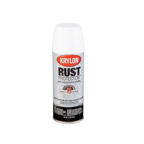 Krylon K06903900 Rust Protector Spray Paint, 12 Oz, White Primer