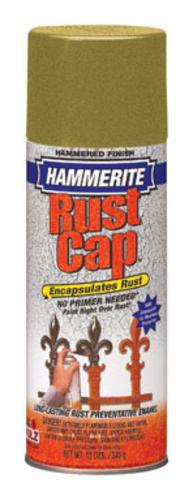 Hammerite Rust Cap 41170 Rust Preventative Spray Paint, 12 Oz, Gold