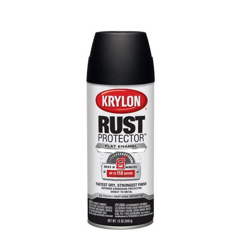 Krylon 69035 Rust Protector Spray Paint, 12 Oz , Flat Black