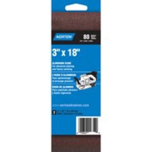 Norton 07660702245 80-Grit 3X Power Sanding Belt, 3"x18"