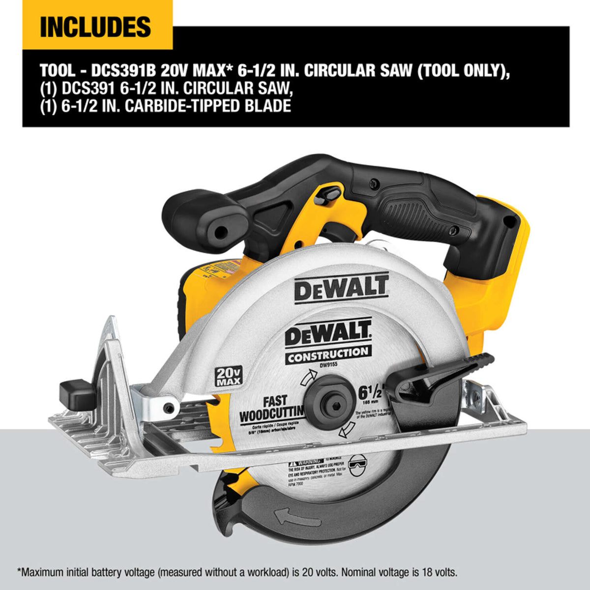 DeWalt DCS391B Max Li-Ion Circular Saw - 20 Volt