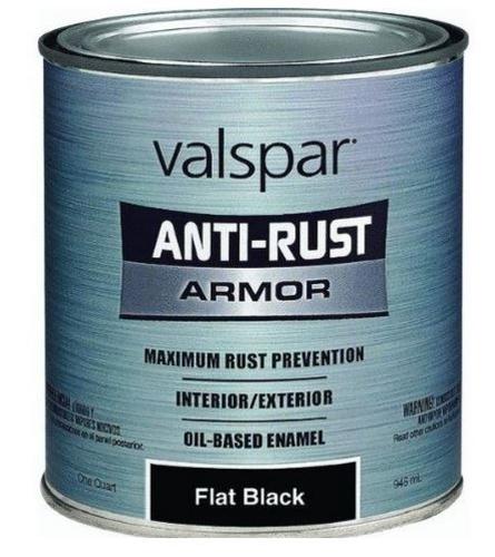 Valspar 044.0021826.005 Anti-Rust Armor Enamel, 1 Quart, Black