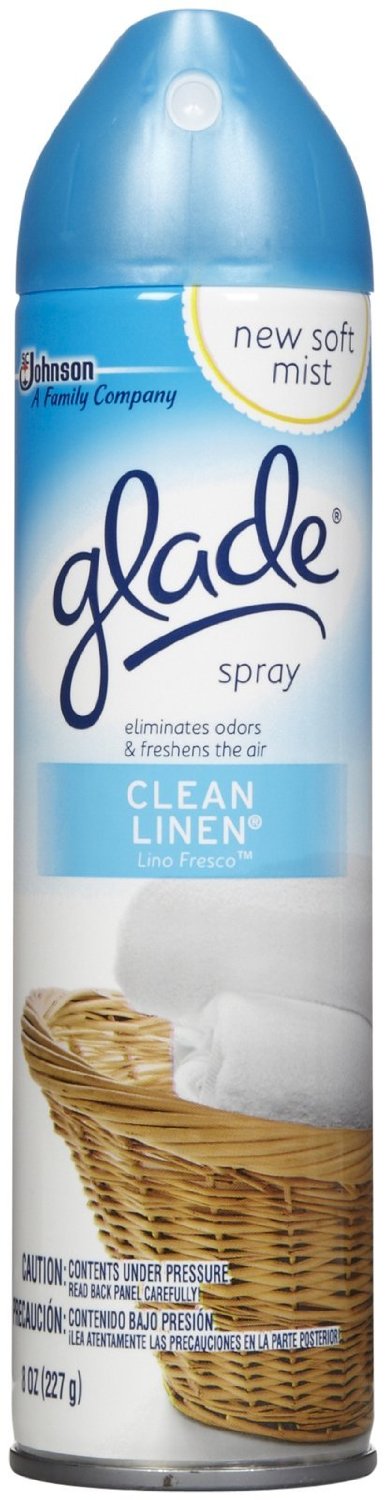 Glade 73332 Aerosol Air Freshner Spray, Clean Linen, 8 Oz