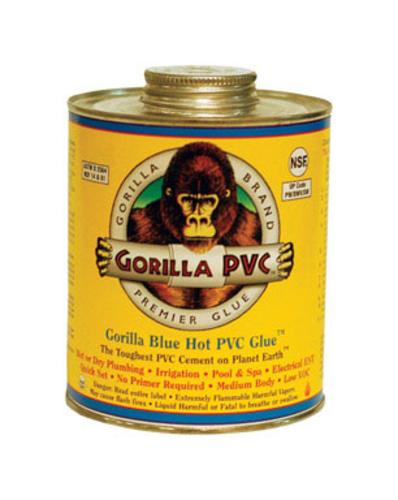 Gorilla 04102 Blue Hot Pvc Glue, 4 Oz