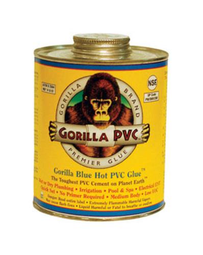 Gorilla  08102 Blue Hot Pvc Glue, 8 Oz