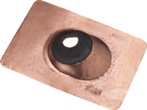 Oatey 12404 No-Caulk Roof Flashing, Copper, 4"