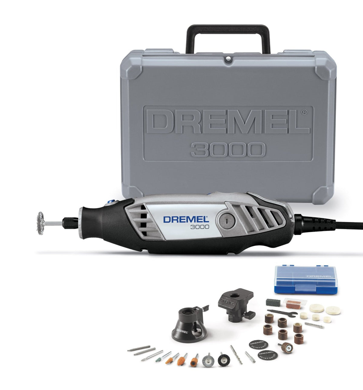 Dremel 3000-2/28 Rotary Tool Attachments With Case, 28 Accessories