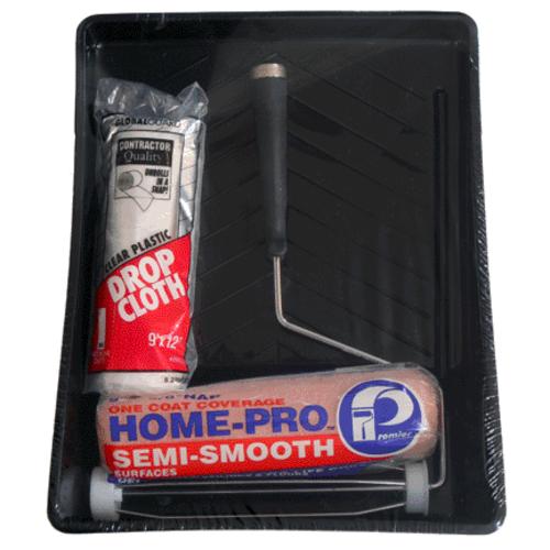 Premier 9-XP Home-Pro Deluxe 9" W Metal/Plastic Cage Paint Roller Kit, 4 Pc/Pk
