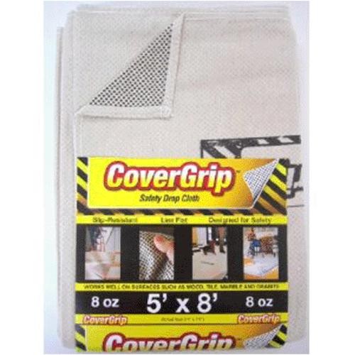 CoverGrip 005808 Slip Resistant Canvas Drop Cloth 5'x8'