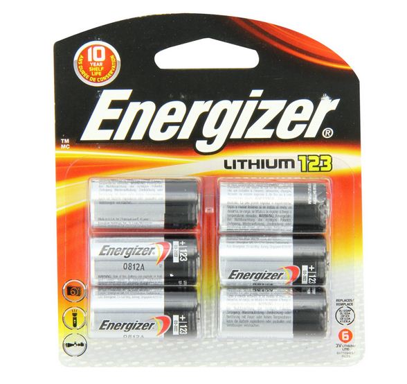 Energizer EL123BP-6 Lithium Photo Batteries, 6 Volt