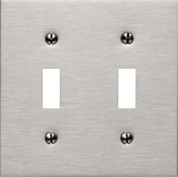 Leviton 003-84009-000 Toggle Switch Wallplate, 2 Gang