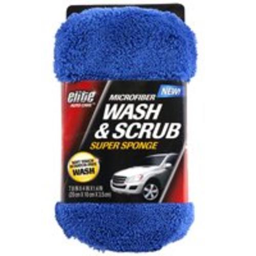 Elite 8907 Microfiber Wash Sponge, Blue, 7.8" x 4" x 1.4"