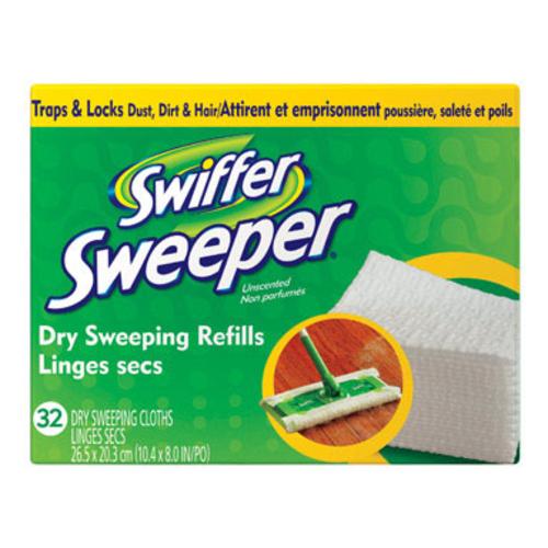 Swiffer 31822 Sweeper Dry Cloths Refill, 8" x 10.4", 32-Count